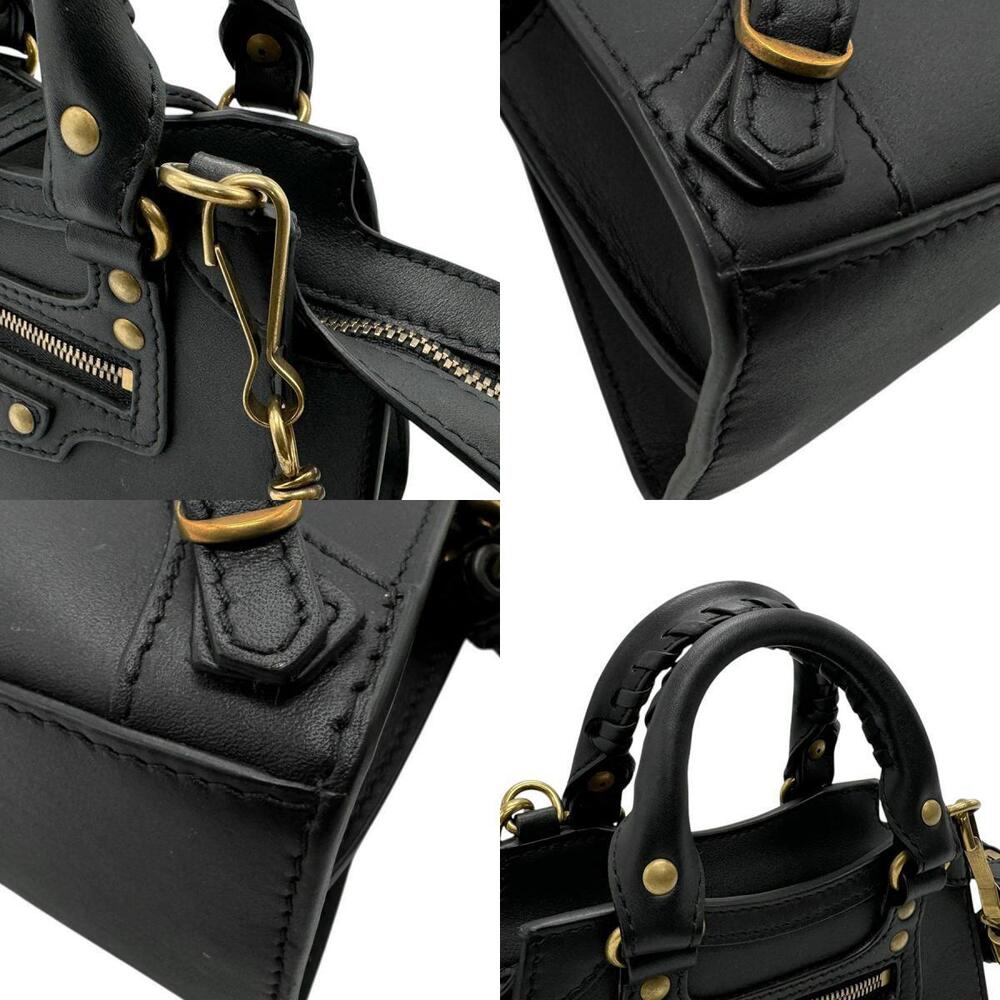 Balenciaga Neo Classic City Leather Shoulder Bag Black Gold - Picture 4 of 4